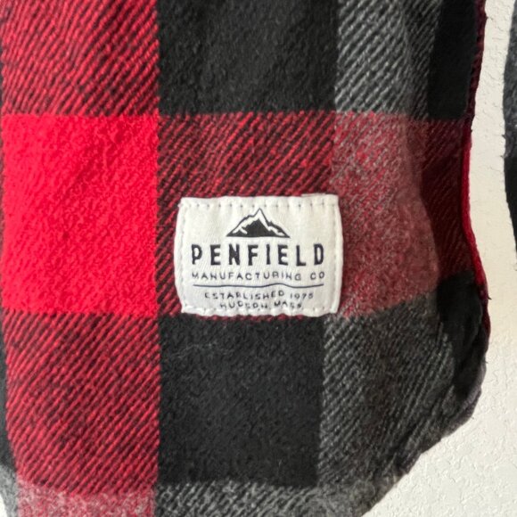 Penfield Flannel Button Down Red Checkered Small - Picture 5 of 9